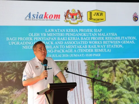 26.07.24 - Lawatan Kerja Projek Siap oleh YB Menteri Pengangkutan, Penyiapan Baki Kerja bagi Projek Rehabilitation, Upgrading of track and Assosiated Works Between Gemas Negeri Sembilan to Mentakab Railway Station, Pahang